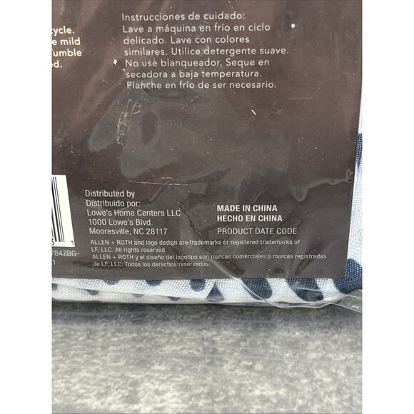 Allen + Roth Willlow Navy Design Rod Pocket Single Curtain Panel 50” X 84” {36}. - Picture 9 of 11